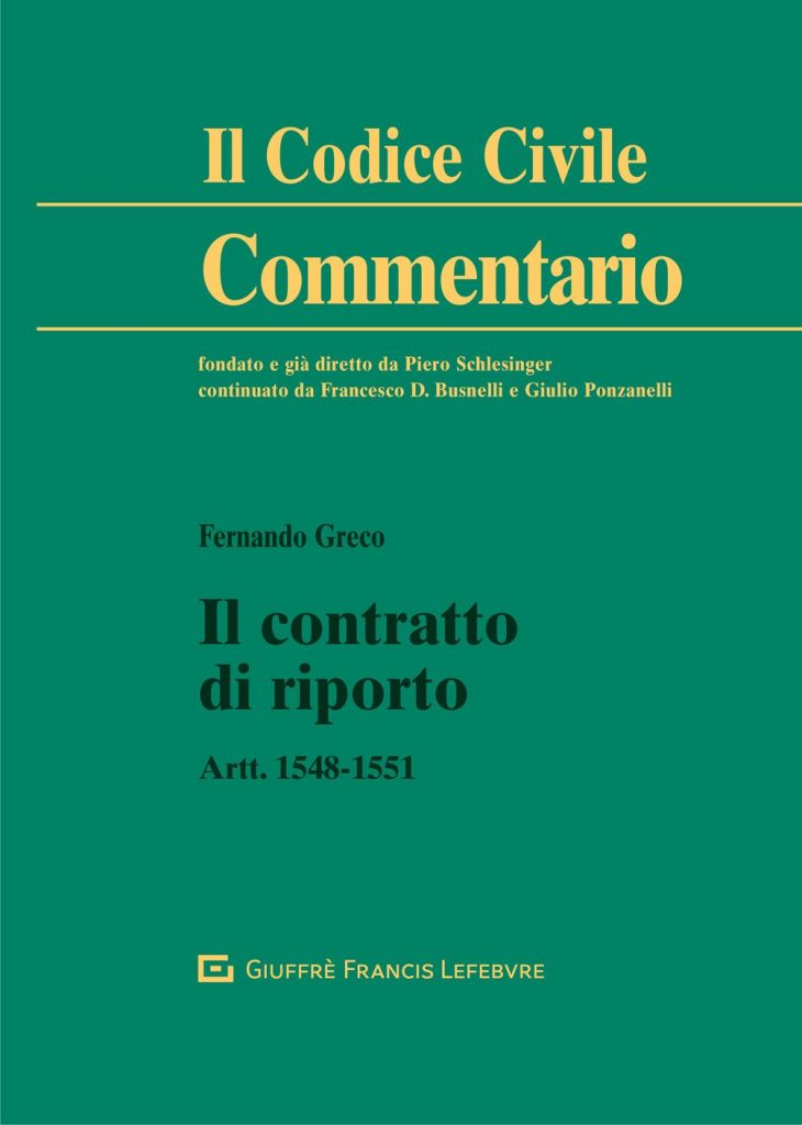 F. Greco_Il contratto di riporto_Copertina