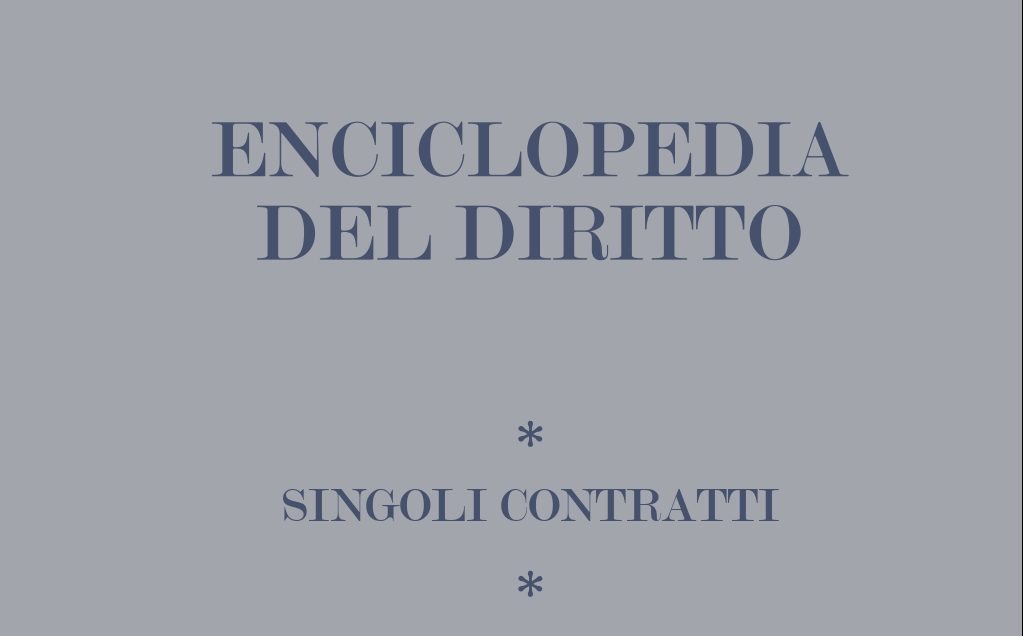 SINGOLI CONTRATTI – Enciclopedia del Diritto (Giuffré, 2025)